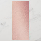 Chic Geometric Rose Gold Foil Floral Wedding Menükarte (Rückseite)