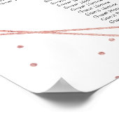 Chic Geometric Rose Gold Foil Floral Wedding Poster (Ecke)