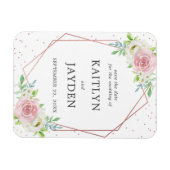 Chic Geometric Rose Gold Foil Save the Date Magnet (Horizontal)
