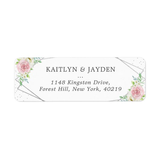 Chic Geometric Silver Foil Floral Wedding (Vorne)