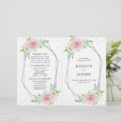 Chic Geometric Silver Foil Floral Wedding (Stehend Vorderseite)