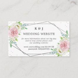 Chic Geometric Silver Foil Floral Wedding Begleitkarte