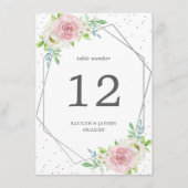 Chic Geometric Silver Foil Floral Wedding Einladung (Vorderseite)
