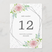 Chic Geometric Silver Foil Floral Wedding Einladung (Rückseite)