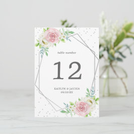 Chic Geometric Silver Foil Floral Wedding Einladung