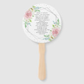 Chic Geometric Silver Foil Floral Wedding Fächer (Rückseite)