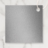 Chic Geometric Silver Foil Floral Wedding Geschenkanhänger (Rückseite)