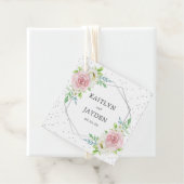 Chic Geometric Silver Foil Floral Wedding Geschenkanhänger (Beispiel)