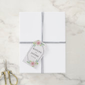 Chic Geometric Silver Foil Floral Wedding Geschenkanhänger (Mit Garn)
