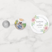 Chic Geometric Silver Foil Floral Wedding Konfetti (Vorderseiten)