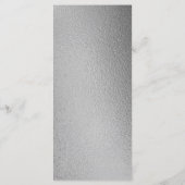 Chic Geometric Silver Foil Floral Wedding Menükarte (Rückseite)