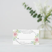Chic Geometric Silver Foil Floral Wedding Platzkarte (Stehend Vorderseite)