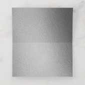 Chic Geometric Silver Foil Floral Wedding Platzkarte (Innenseite Aufgefaltet)