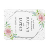 Chic Geometric Silver Foil Save the Date Magnet (Horizontal)