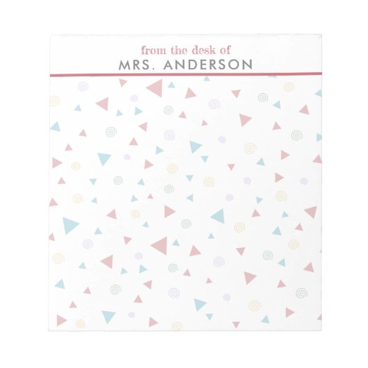 Chic Geometric Triangle und Wirbel Notizblock (Vorderseite)