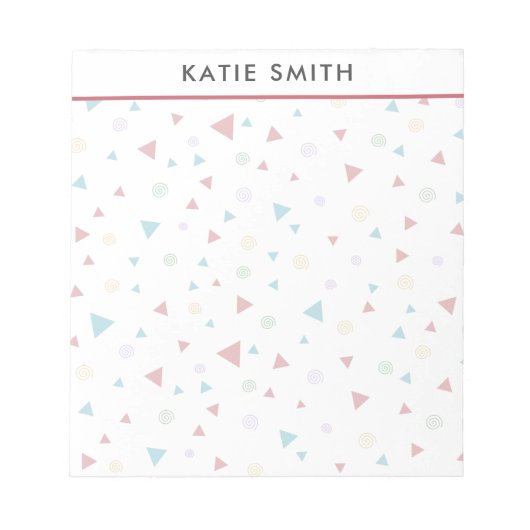 Chic Geometric Triangle und Wirbel Notizblock (Vorderseite)