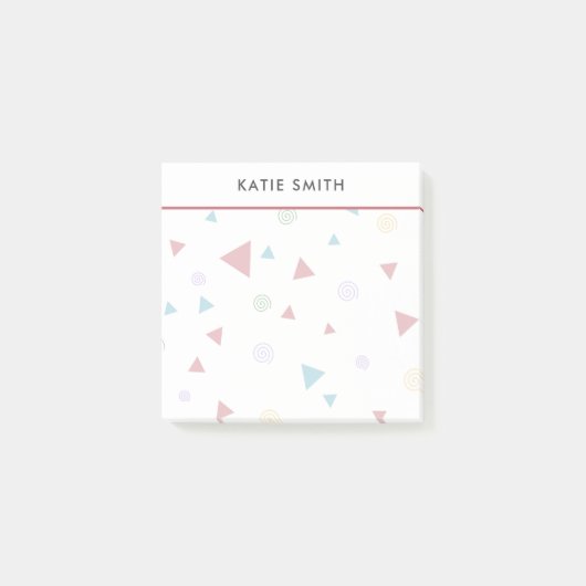 Chic Geometric Triangle und Wirbel Post-it Klebezettel (Vorderseite)