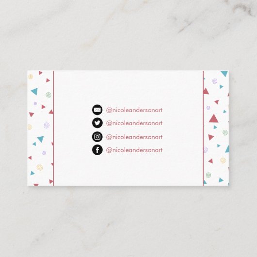 Chic Geometric Triangle und Wirbel Visitenkarte (Rückseite)