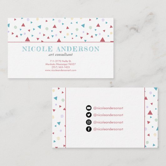 Chic Geometric Triangle und Wirbel Visitenkarte (Vorne/Hinten)