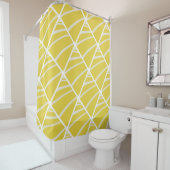 Chic Geometric Yellow White Pattern Duschvorhang (Beispiel)