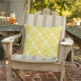 Chic Geometric Yellow White Pattern Kissen
