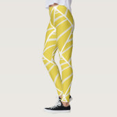 Chic Geometric Yellow White Pattern Leggings (Links)