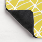 Chic Geometric Yellow White Pattern Mousepad (Ecke)