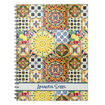 Chic geometrisch mediterrane orangefarbene Fliesen