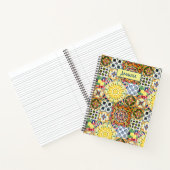 Chic geometrisch mediterrane orangefarbene Fliesen Notizblock (Innenseite)