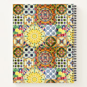 Chic geometrisch mediterrane orangefarbene Fliesen Notizblock (Rückseite)