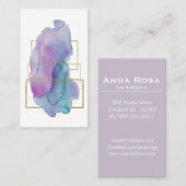 *~* Chic-geometrisches Goldlila magentaroter Visitenkarte (Vorne/Hinten)