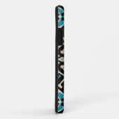 Chic geometrisches schwarzes aquamarines ikat Case-Mate iPhone hülle (Hinten/Rechts)