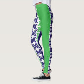 Chic Geometry: Blaue grüne moderne Leggings (Links)