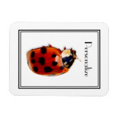 Chic Gepunktet Ladybug mit Namen Magnet (Horizontal)