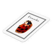 Chic Gepunktet Ladybug mit Namen Magnet (Linke Seite)