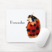 Chic Gepunktet Ladybug mit Namen Mousepad (Mit Mouse)