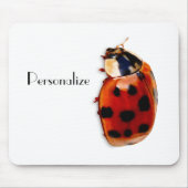 Chic Gepunktet Ladybug mit Namen Mousepad (Vorne)