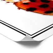 Chic Gepunktet Ladybug mit Namen Poster (Ecke)