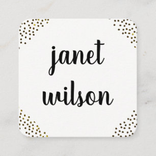 Chic Gepunktete Verzierungen Quadratische Visitenkarte