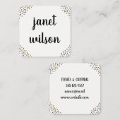 Chic Gepunktete Verzierungen Quadratische Visitenkarte (Vorne/Hinten)