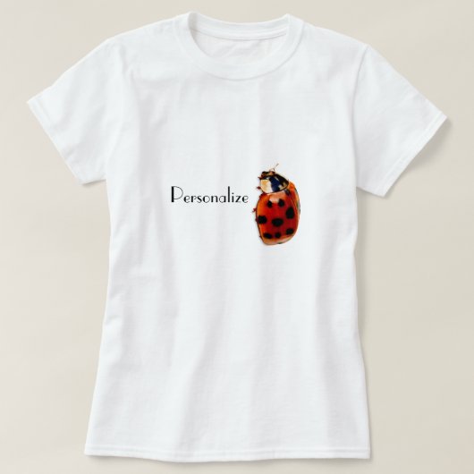 Chic-gepunkteter Marienkäfer mit Namen T-Shirt (Design vorne)