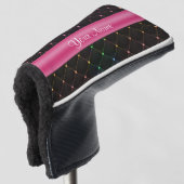 Chic gestepptes rosa schwarzes buntes golf headcover (3/4 Vorderseite)