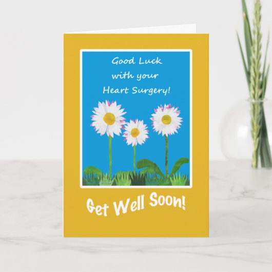 Chic Get Well Card, Heart Operation, Daisies Karte (Vorderseite)