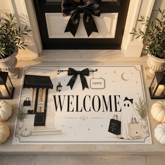 Chic Ghost Boutique Willkommen Halloween Fußmatte