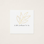 Chic Gift Certificate Template ADD LOGO Gold Leaf (Vorderseite)