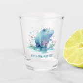 Chic Gift Watercolor Blue Hippo - Showglas Schnapsglas (Vorderseite)