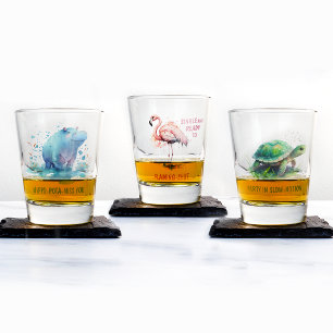 Chic Gift Watercolor Blue Hippo - Showglas Schnapsglas