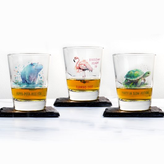 Chic Gift Watercolor Green Turtle - Shotglas Schnapsglas