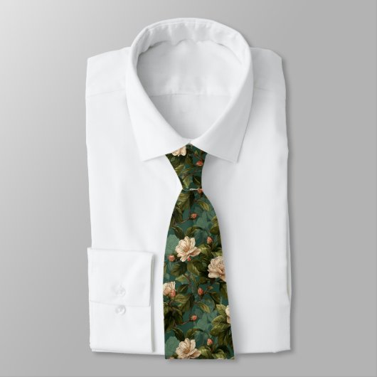 Chic Gifts For Dad Gardenias Floral Krawatte (Gebunden)