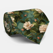 Chic Gifts For Dad Gardenias Floral Krawatte (Gerollt)